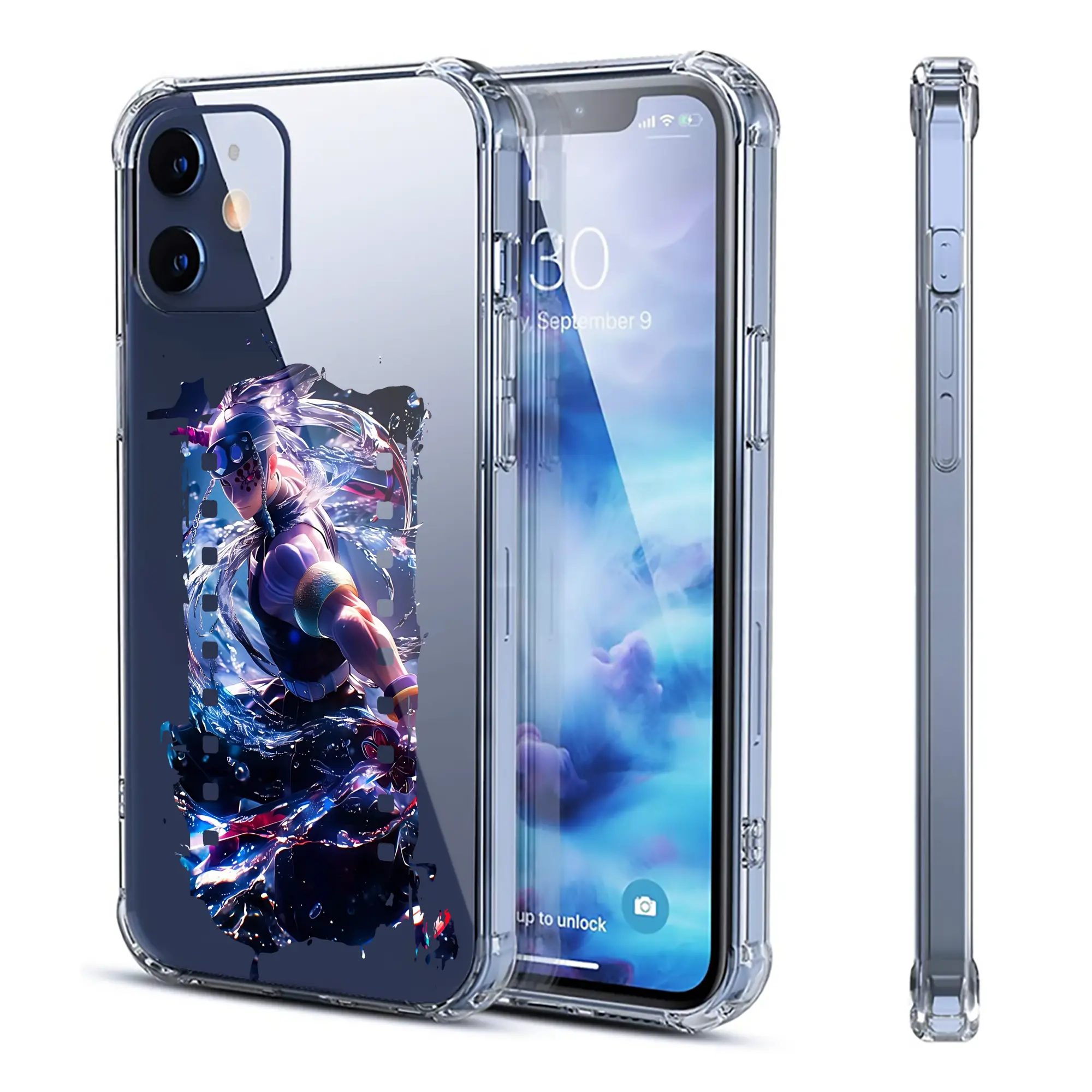 鬼滅の刃 グッズ,宇髄 天元 - IPhone 12シリーズ対応 ・ 透明スマホケース ・ クリアソフトケース ・ TPU素材 ・ 耐衝撃 ・ 高密着 ・ 防汚 防指紋 ・ 簡単着脱